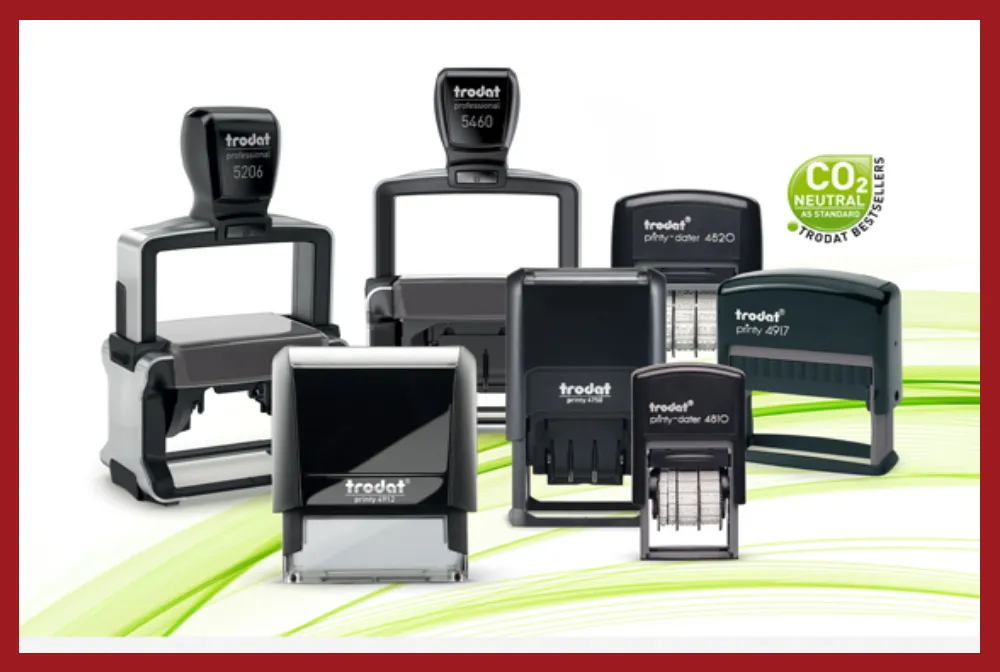 Trodat rubber stamps, hand stamps, self-inking stamps, date stamps