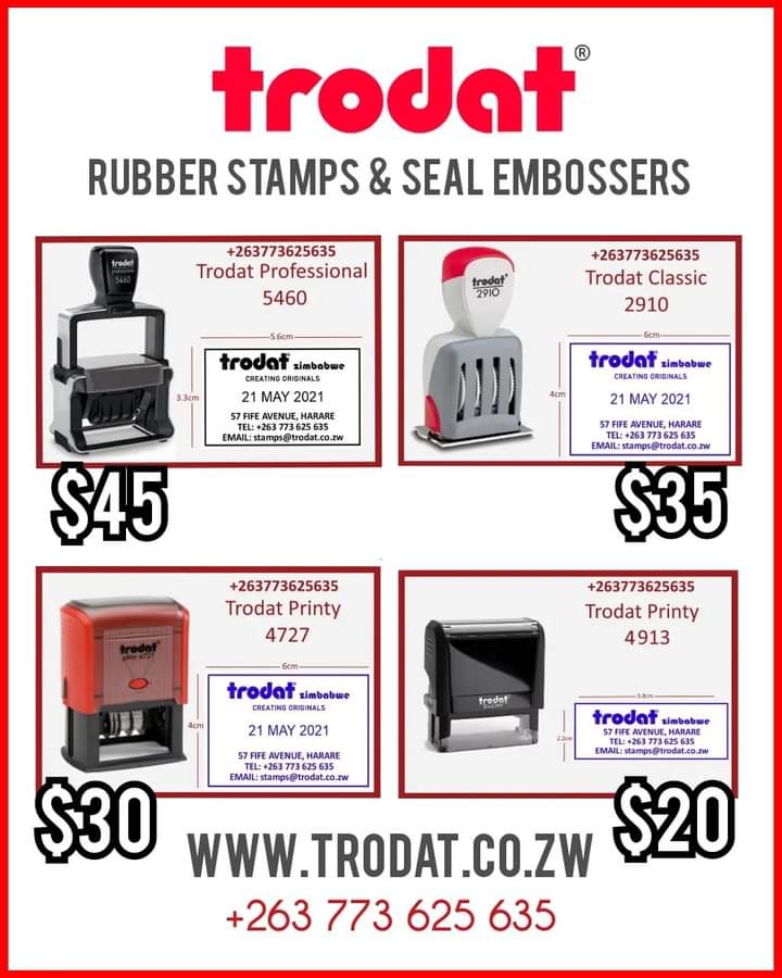 Zimbabwe Government Rubber Stamps 
